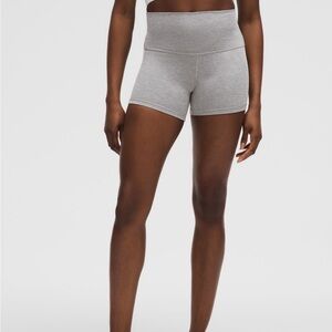 Lululemon Align High Rise Shorts 4” in Heathered Grey